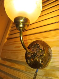 Pár - 2ks, elegantné vintage lampy so sklenenými tienidlami - 2