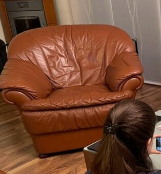 Fínska kožená sedacia súprava 3+1+1 - 2