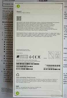 Apple iPhone 17 256GB nerozbalený - 2