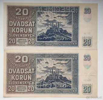 Bankovky Slovenský štát 20Ks Hlinka - 2