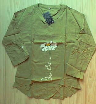 Zelená/khaki letná blúzka, v. L/XL - 2