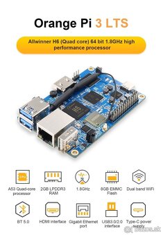 Orange Pi 3 LTS 2GB 8GB EMMC Flash Chip AW859A - 2