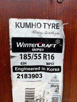 Kumho WinterCraft WP51 185/55 r16 nové pneumatiky - 2
