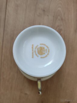 2 šálky s podnosom s poľovníckym motívom - český porcelán - 2