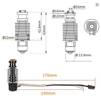 E3D V6 Hotend 24V 50W Ceramic - 2
