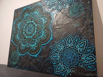 Mandala obraz tyrkys 3D 125x100cm - 2