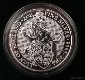Strieborné mince séria Queen's beast - 2
