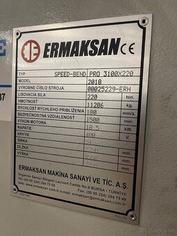 Ohraňovací lis Ermaksan SpeedBend Pro 220t 3100 - 2