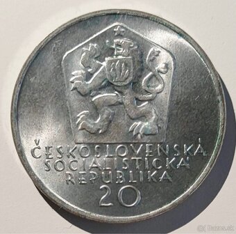 Predám 20 Kčs 1972 - Sládkovič - var."bokombrady" - 2