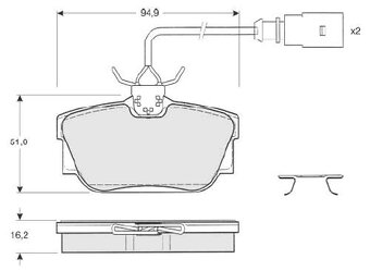 Zadne Brzdove dosticky BD-S207 - 2
