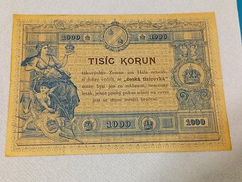 Veľmi vzácna 1000 Korún 1919 - 2