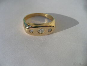 Pánsky zlatý prsteň s briliantmi - 2
