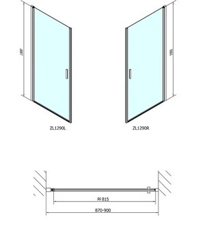 Sprchové dvere 90 cm - 2