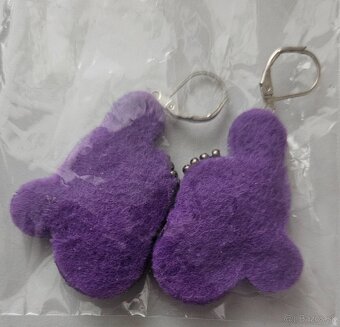 Fialové šujtášové náušnice - 2
