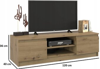 MODERNÝ STOLÍK 120 CM - DUB ARTISAN -NOVY - 2