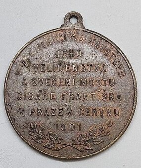 Medaila F.J.I. návšteva cisára v Prahe 1901 - Christlbauer - 2