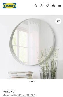 IKEA ROTSUND Zrkadlo - biele, 80 cm - 2