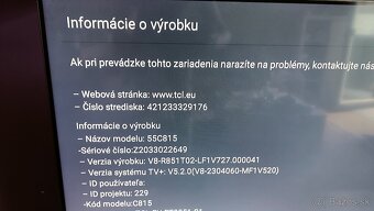 Predávam Smart TV - TCL 55C815 - 2