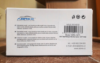 Abrex 1:43 Škoda 130RS #49 Blahna - Hlávka - Test SM limited - 2
