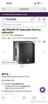 Jbl prx418 Subasy - 2