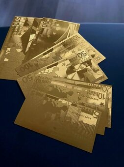 7-dielna Sada Replík Zlatých Euro Bankoviek - 2