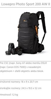 foto batoh Lowepro Photo Sport BP 200 AW II - 2