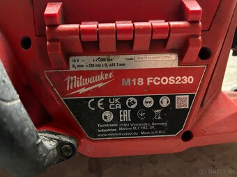 Milwaukee M18 FCOS230 – bezuhlíková rezná píla 230 mm, 18V, - 2