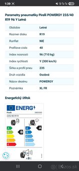 Pirelli POWERGY 235/40 R19 96 Y Letné - 2