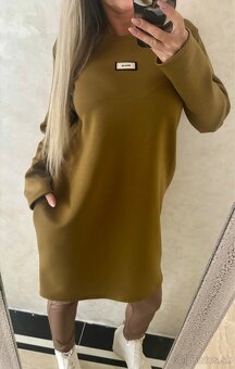 Damske talianske voľne šaty mustard - 2