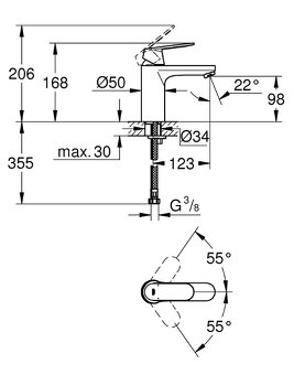 Umývadlová batéria Grohe Eurosmart Cosmopolitan - 2