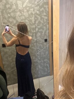 Spoločenské šaty namornicka modrá - 2