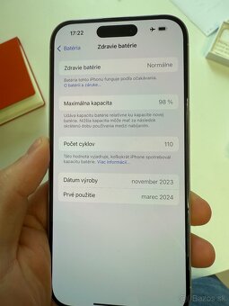 Predám iPhone 15 Pro 128 GB – titánová farba, stav ako nový, - 2