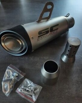 Športový nerezový ladený univerzálny moto výfuk Nový - 2
