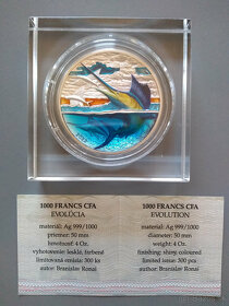 PREDÁM STRIEBORNÚ MINCU 4 Oz PRÍBEH ZEME - EVOLÚCIA - 2