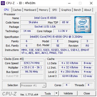 CPUCPU Intel® Core™ i5-6500 3.2 GHz, 6M Cache,socket LGA1151 - 2