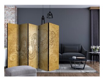5-dielny obojstranný netkaný paraván - Dragon II 225x172 cm - 2