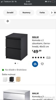Komoda MALM - Ikea (tmavá hnedá) - 2