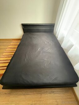 Posteľ 140x200 Čierna + matrac - 2