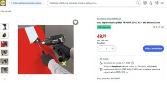 Aku teplovzdušná pištoľ PPHLGA 20-Li A2 - 2