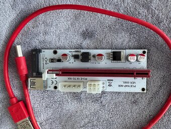 PCIe Riser ×1 to ×16 card (6-pin, Molex, Sata) ver. 008 - 2