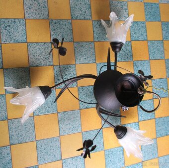 starožitný trojlampový luster - 2