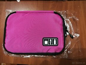Taška/brašna na kable, nabíječky tablet nová rúžová/čierna - 2