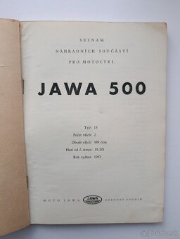 JAWA 500 - katalóg náhradných dielov - 2