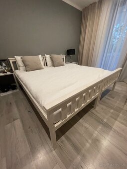 Drevena postel s matracom 2 kusy - 2