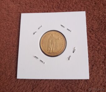 Predám zlatú mincu 10 koruna 1910, Uhorská - 2