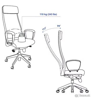 Kancelárska stolička IKEA MARKUS trochu poskodena - 2