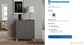 IKEA EKET, Skrinka s dvierkami, tmavosivá, 70x35x80 (2ks) - 2