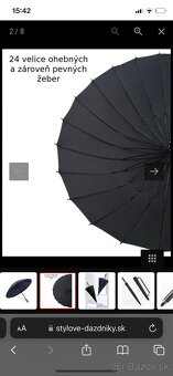 Poloautomatický holový elegantný dáždnik Tmavo modrý Sasino - 2