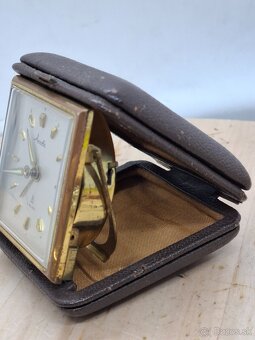 Predám funkčný cestovný budík Mauthe 8 day 7 rubis jewels - 2