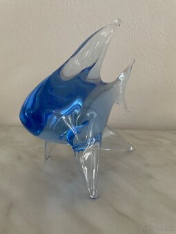 Sklenená soška ryby – ručne tvarované umelecké sklo - 2